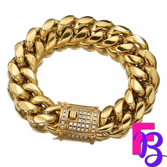 *NEW* Chunky 14MM Iced Miami Cuban Bracelet - Picture 5 of 10